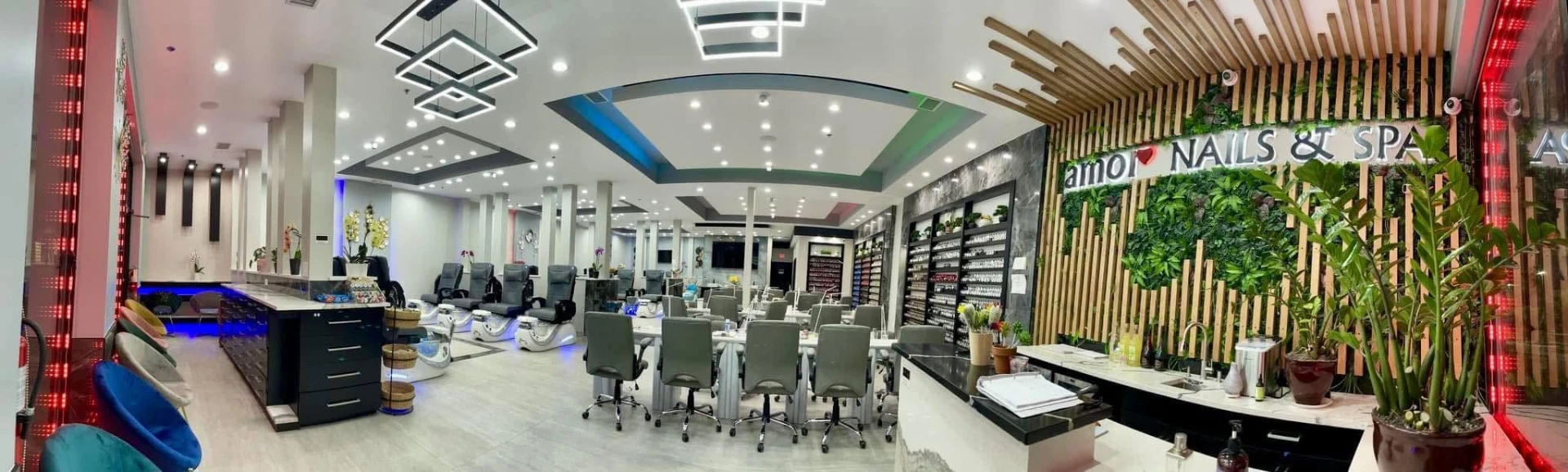 Interior of Amor Nails & Spa in Austin, TX